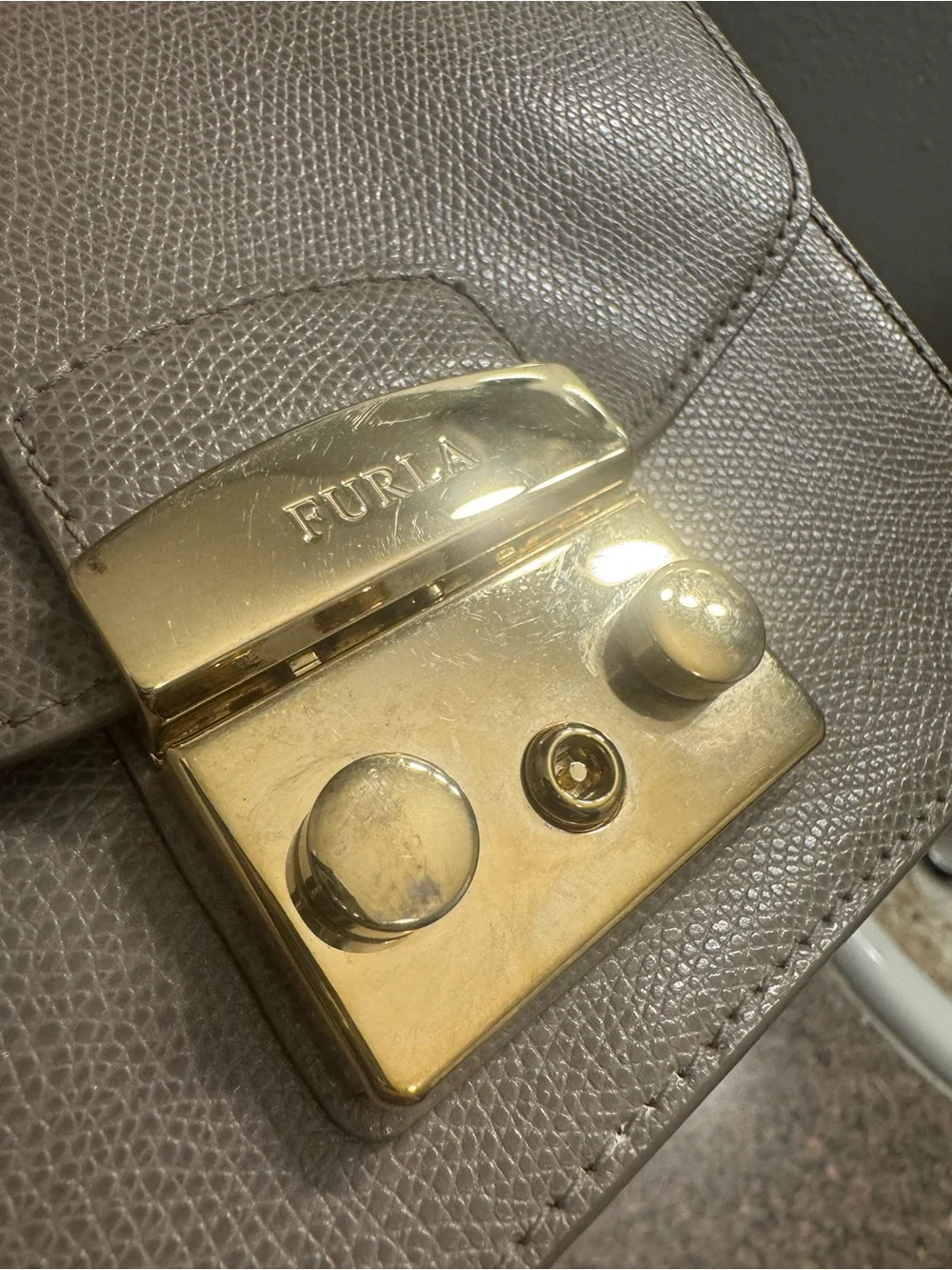 Furla Small Crossbody Bag in Light Taupe EUC